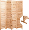 55.2'' W x 65'' H 4 - Panel Solid Wood Folding Room Divider, Natural