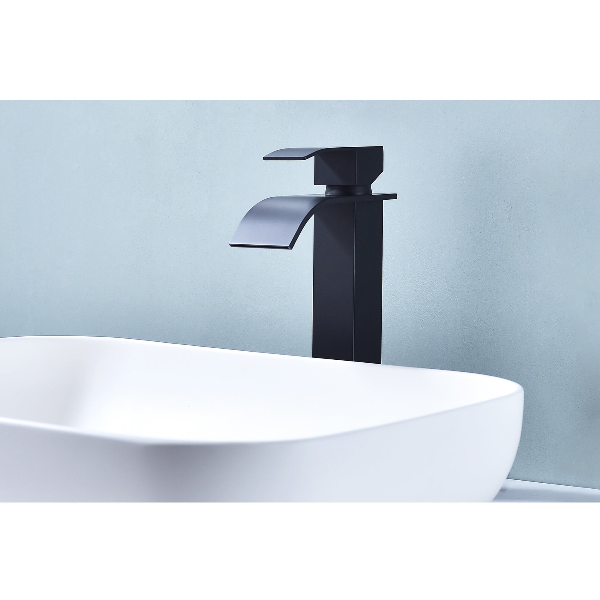 Waterfall Spout Single Handle Bathroom Sink Faucet