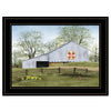 "Tulip Quilt Block Barn" by Billy Jacobs, Ready to Hang Framed Print, Black Frame