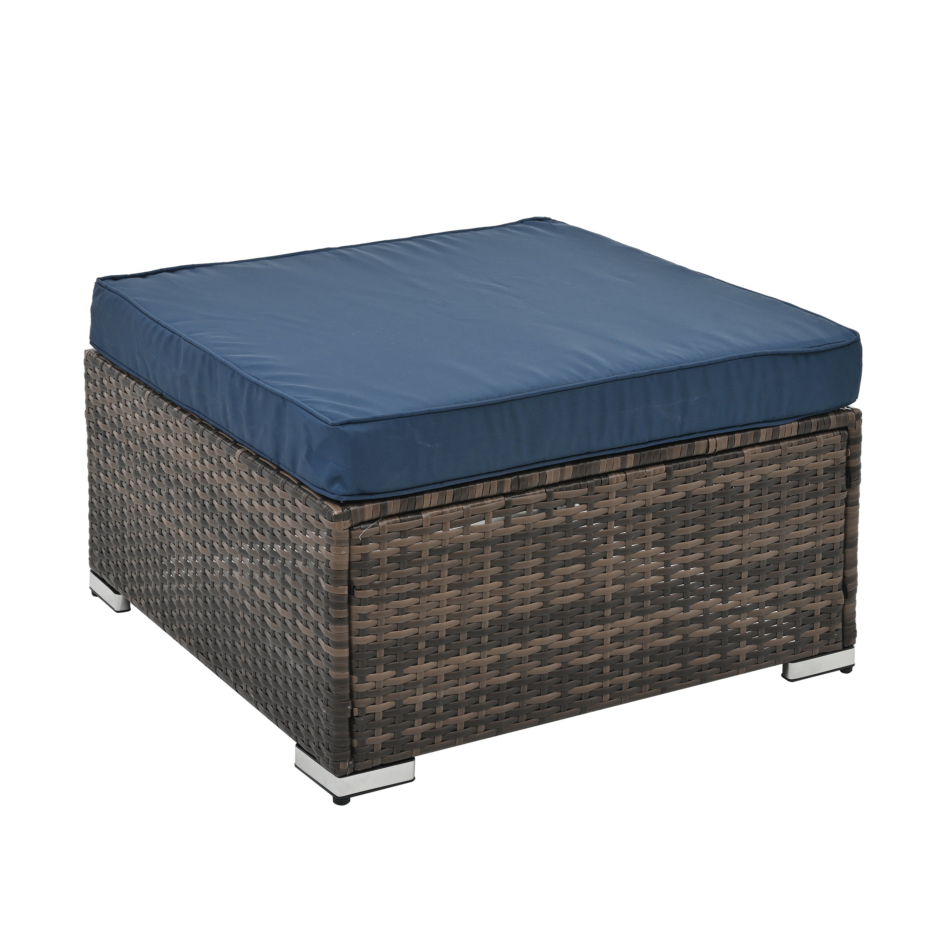 Patio Furniture, Outdoor Furniture, Seasonal PE Wicker Furniture, 4 Set Wicker Furniture With Tempered Glass Coffee Table,