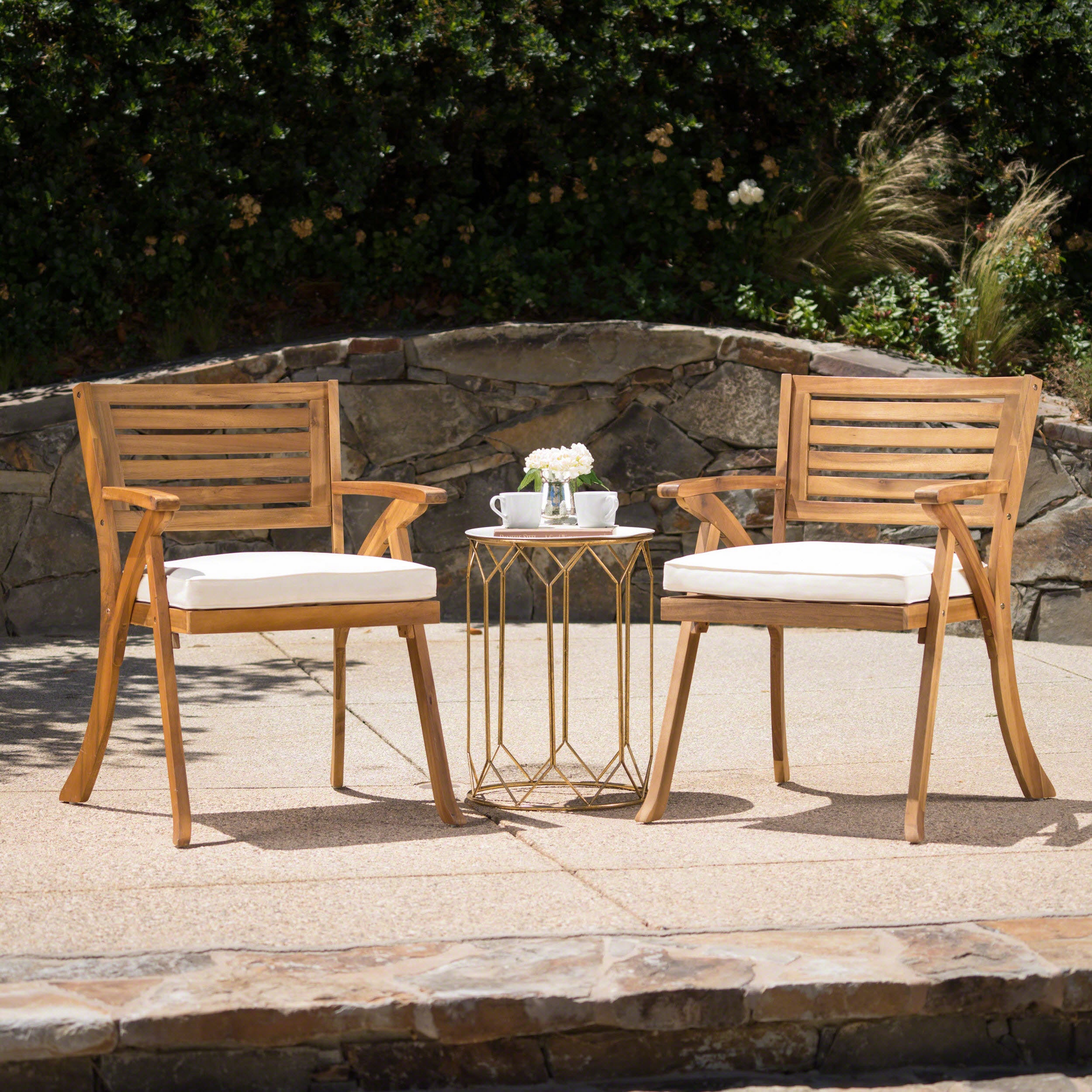 Outdoor Hermosa KD Wood Dining Chair (Set of 2)