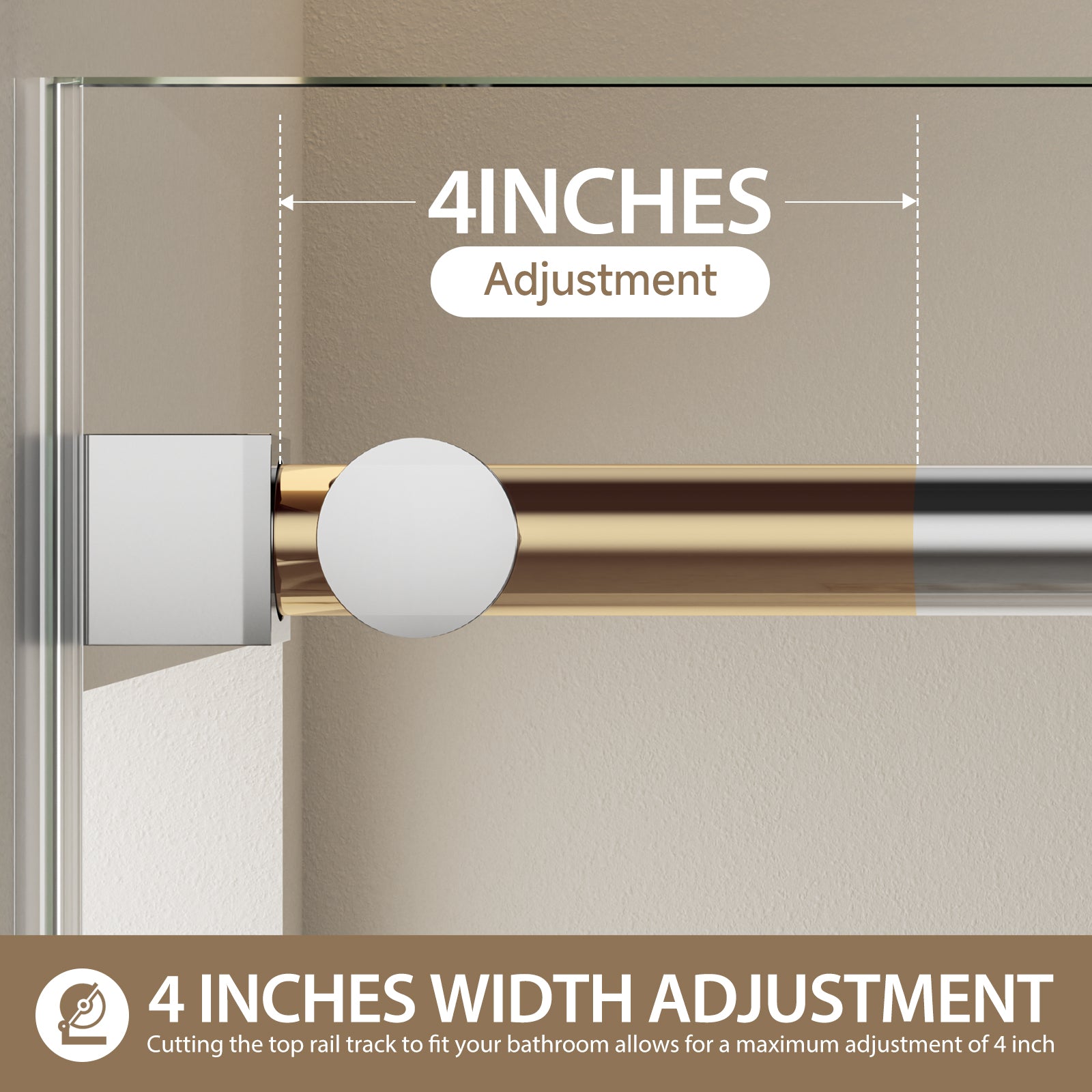 56-60 x 60 in Frameless Single Sliding Bathtub Door - 56-60 x 60 in / Chrome / 5/16 in Glass view 11