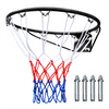 Basketball Rim Replacement Standard 18" Steel Rim Wall Mounted Basketball Goal Hoop with Net for Indoor Outdoor Black