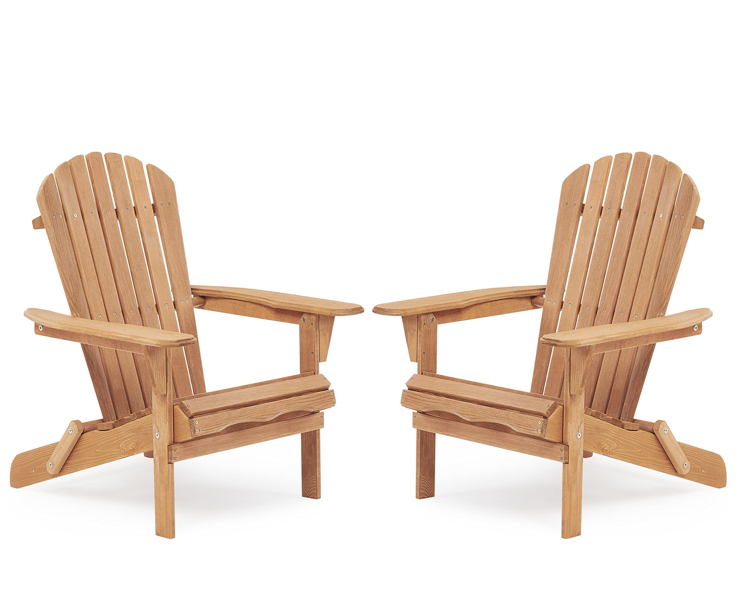 Wooden Outdoor Folding Adirondack Chair Set of 2 Wood Lounge Patio Chair for Garden,Garden, Lawn, Backyard, Deck, Pool Side, Fire Pit,Half Assembled,