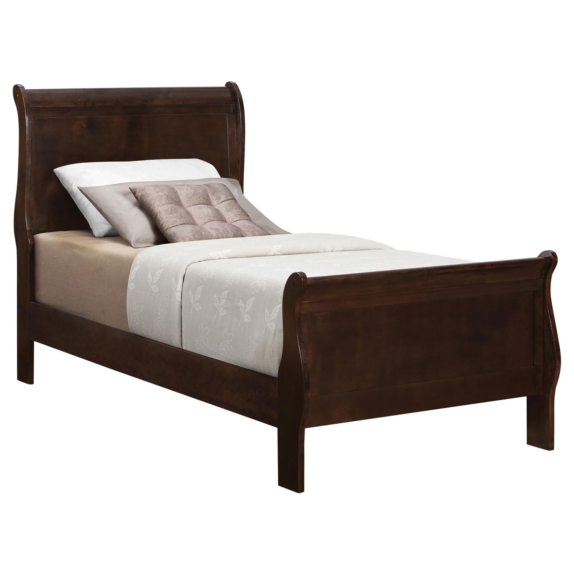 Cappuccino Twin Sleigh Bed