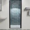 32"-33"W x 72"H Semi-Frameless Pivot Shower Door in Matte Black With Clear Glass