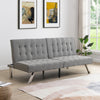 WOOD FRAME, STAINLESS LEG, FUTON, SOFA BED GREY