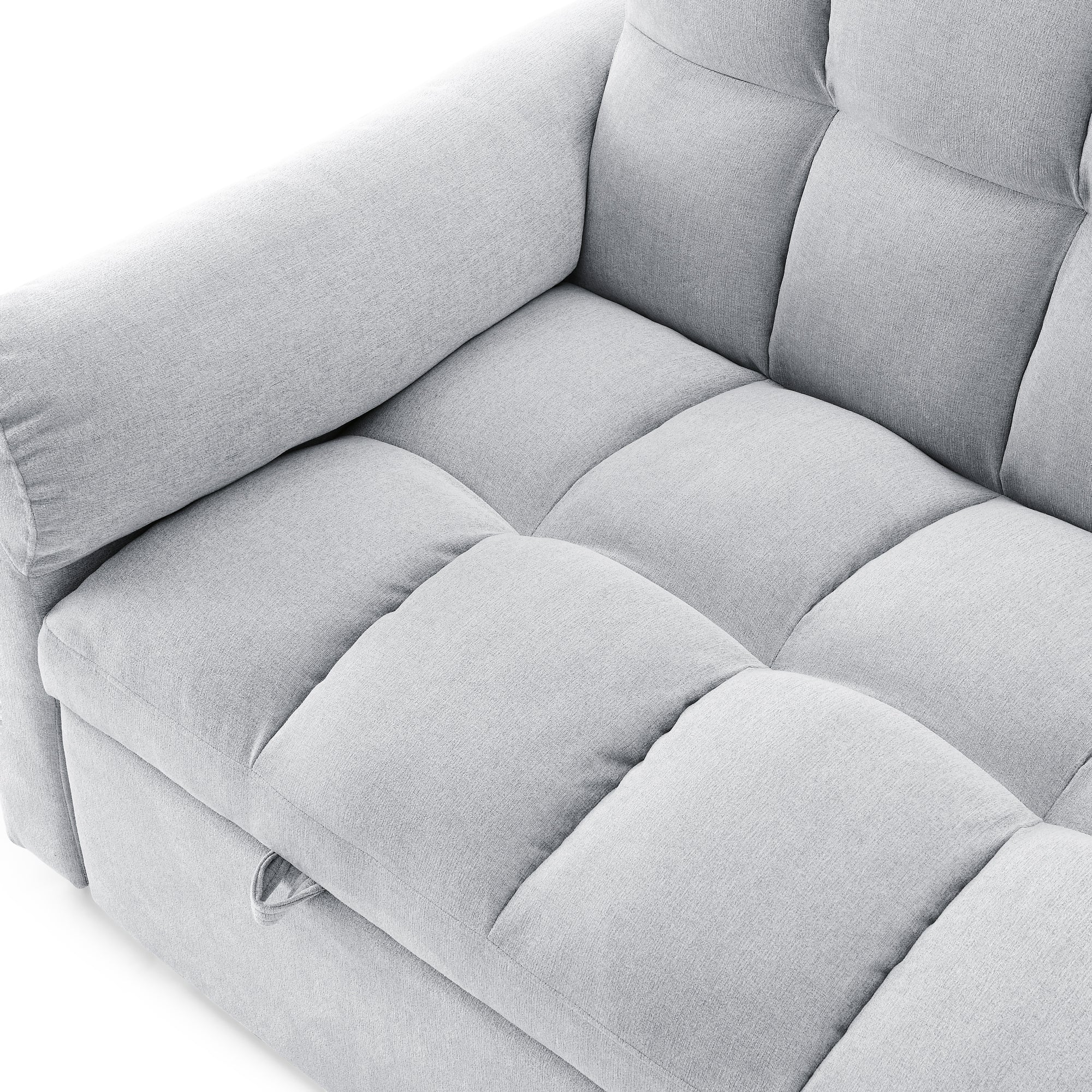 Loveseats Sofa Bed with Pull-out Bed,Adjsutable Back,Light Grey