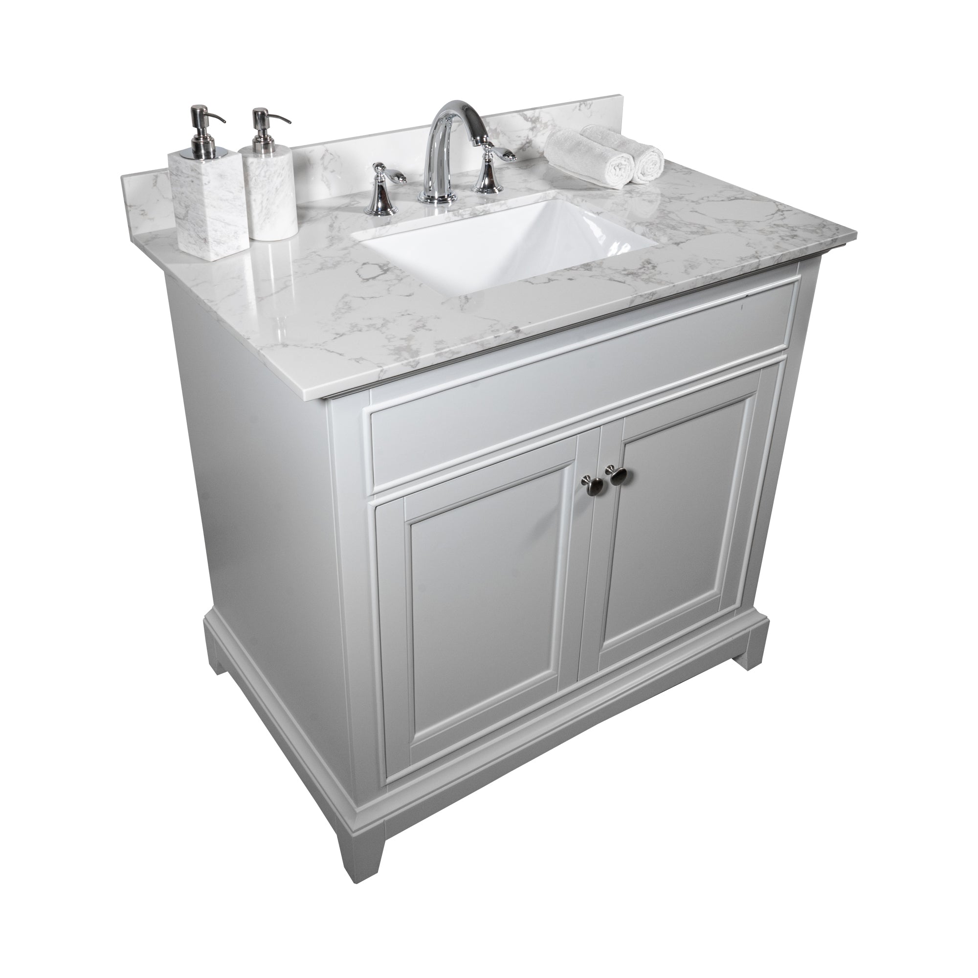 Montary 31inch bathroom vanity top stone carrara white new style tops with rectangle undermount ceramic sink  and back splash with 3 faucet hole  for bathrom cabinet