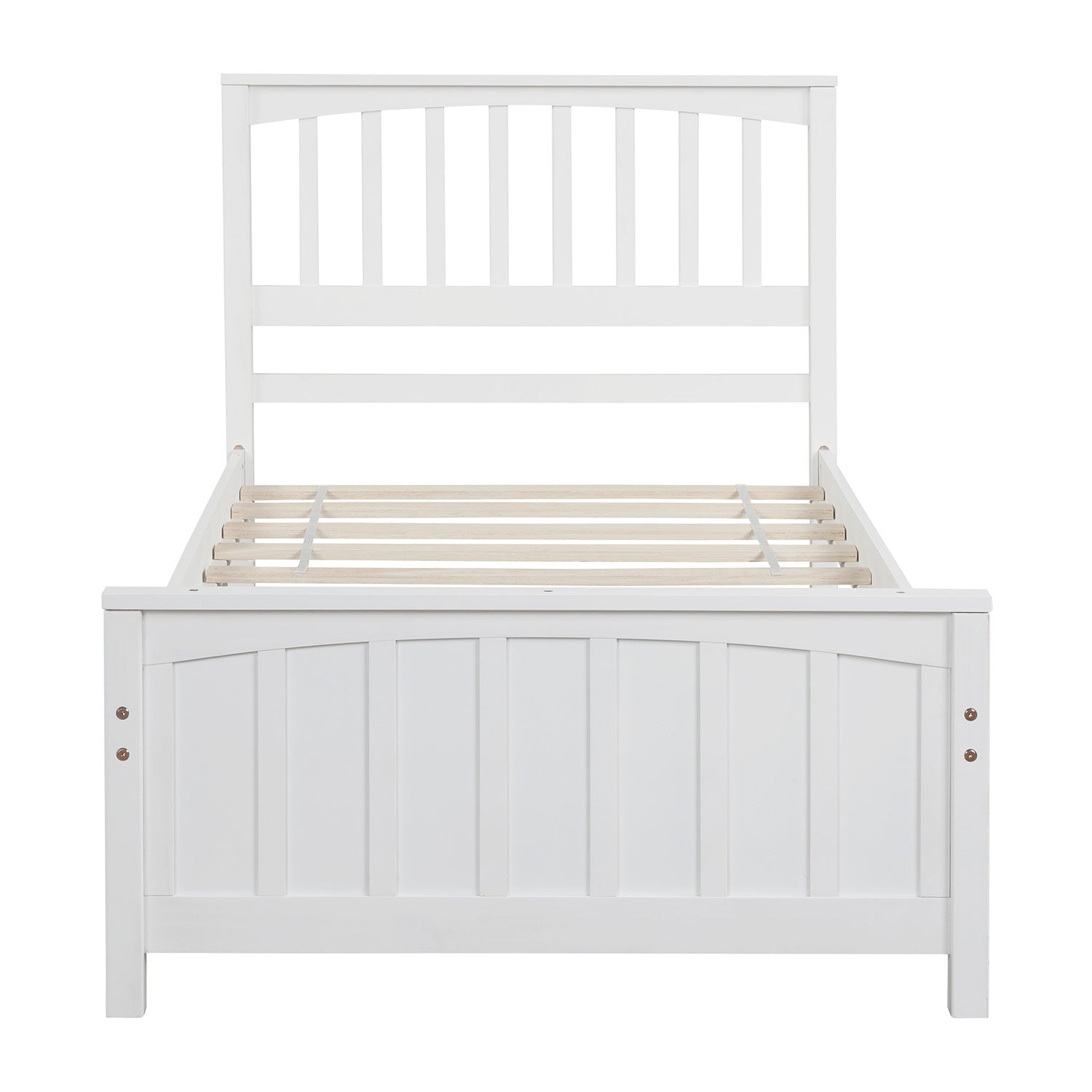 Wood Platform Bed Twin size Platform Bed, White(Old Sku:WF190776AAK  Less two center support legs)