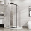 34-46 x 72 in Mirror & Fluted Fixed Shower Panel - 34 x 72 in / Matte Black view 1