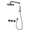 Contemporary matte black wall mounted bathroom shower set