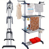 3-Tier Collapsible Laundry Organizer Drying Rack Shoe Clothes Dryer Hanger Stand