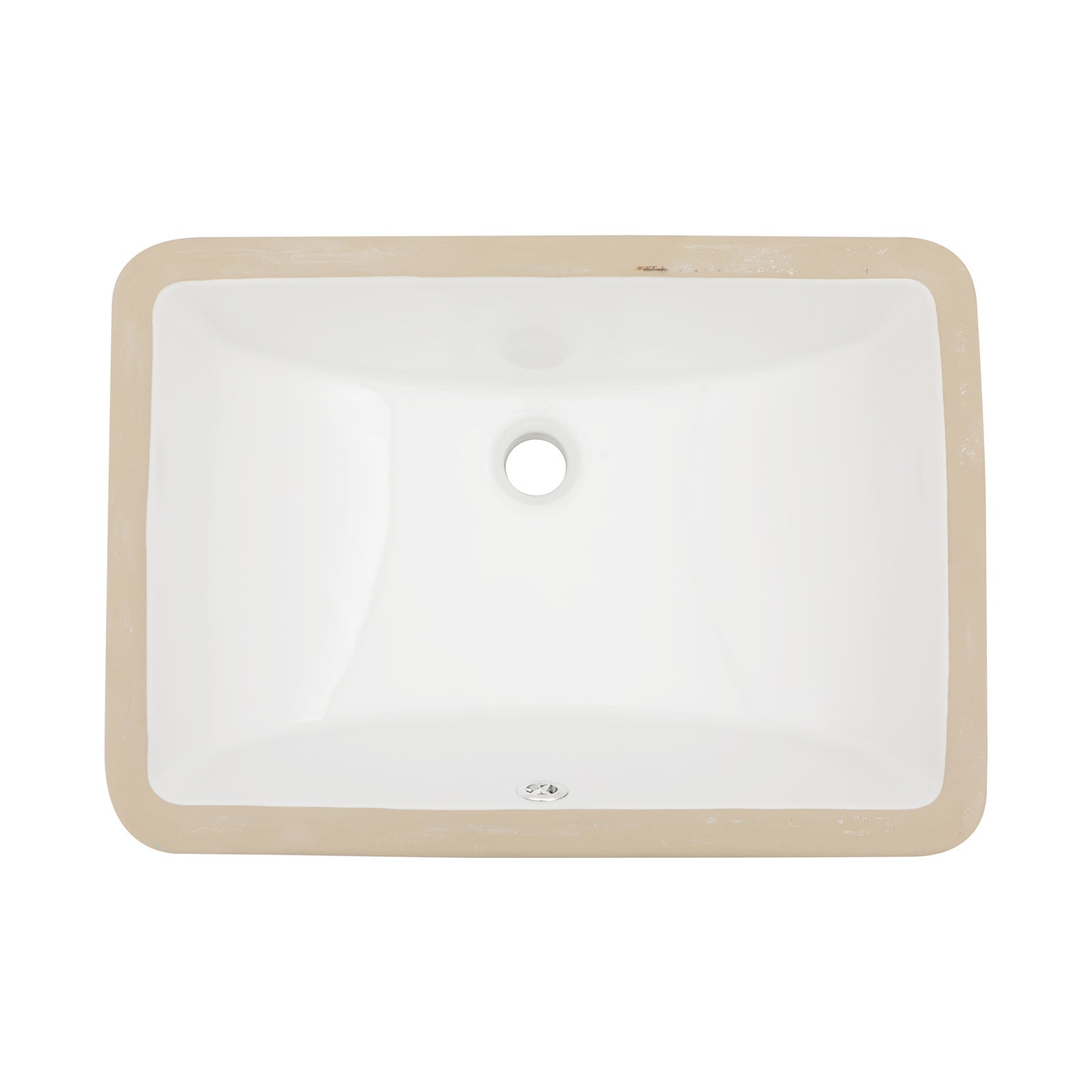 19.7"x14" White Ceramic Rectangular Undermount Bathroom Sink with Overflow