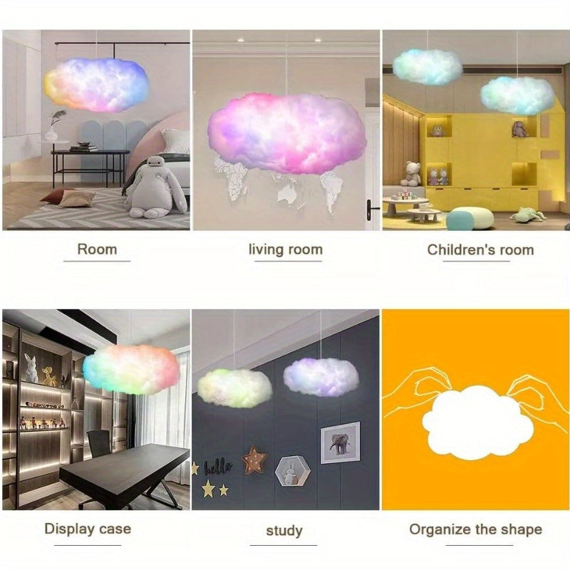 3D Big Cloud Lightning Light Kit Music Sync Warm White Multicolor Lightning Chan