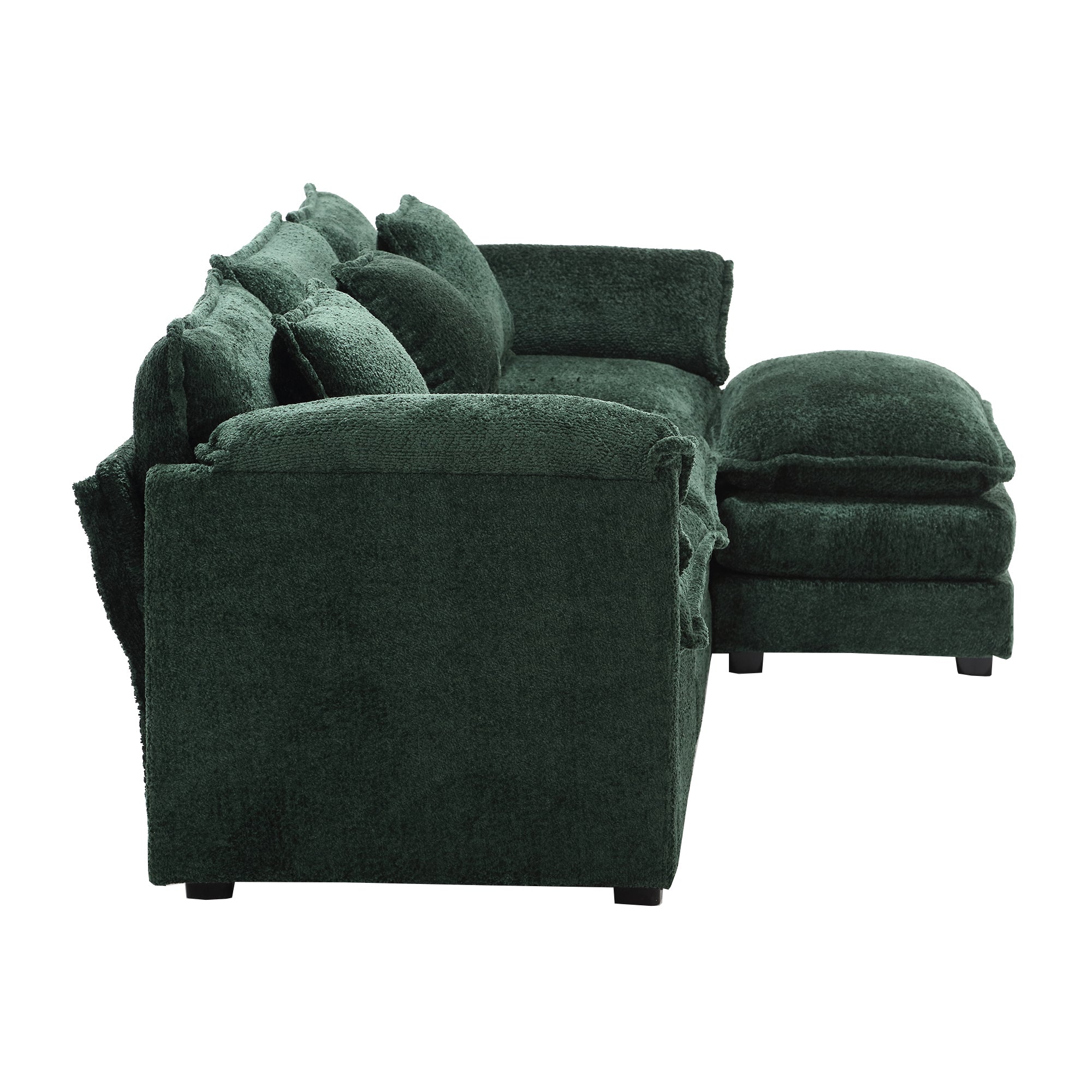 Modern Large boucle Fabric L-Shape Sectional Chenille fabric, movable pedals, detachable armrests, oversized three-seat Sofa