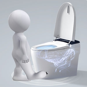 ST-GP-01 Smart Toilet with Heated Bidet Seat, Portable toilet with bidet built in AUTO Open&Close, AUTO Dual Flush,Bidet toilet with Dryer and Warm Water,Tankless Toilet in 1.28GPF,White