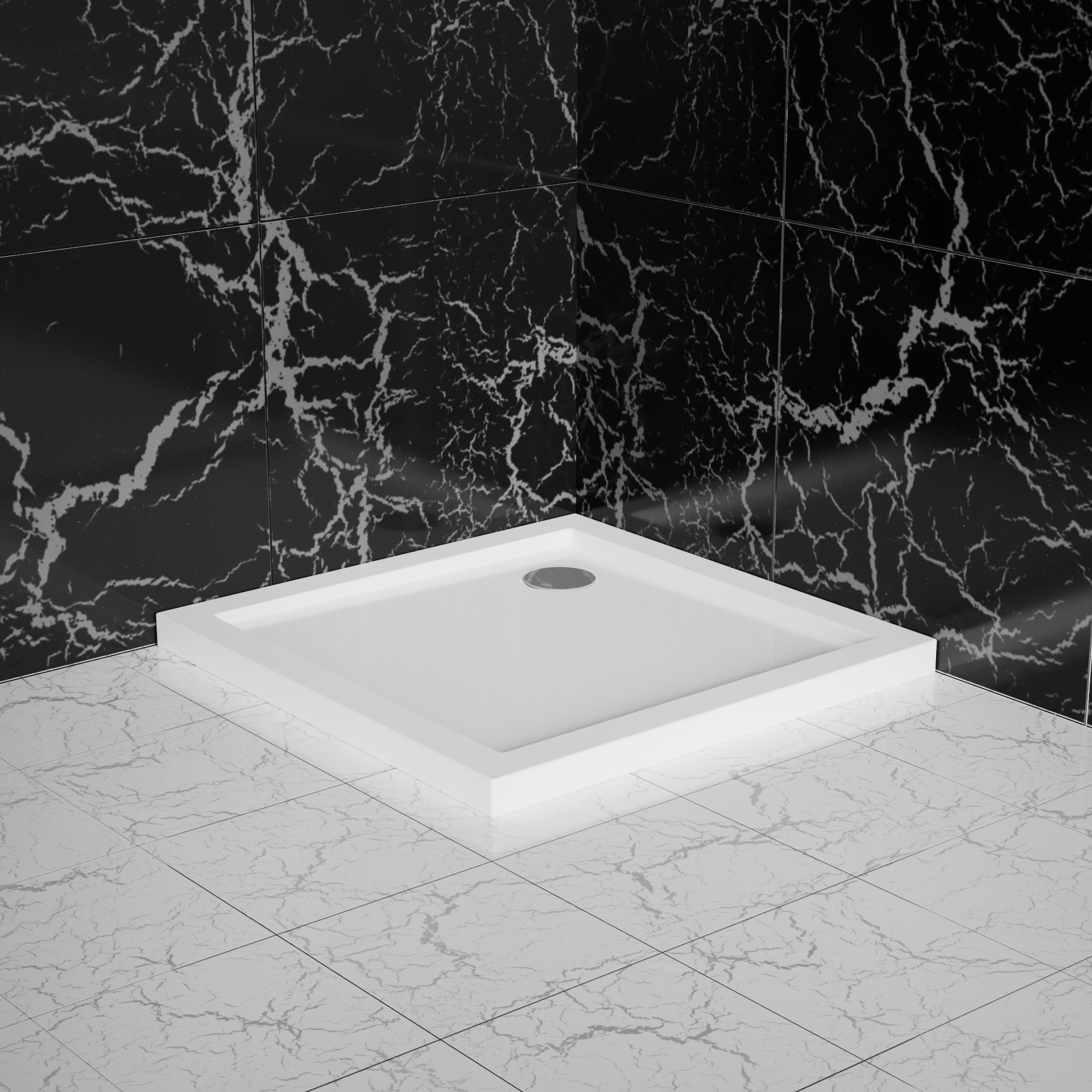 Goodyo 32"x32" in Corner Drain Shower Base White