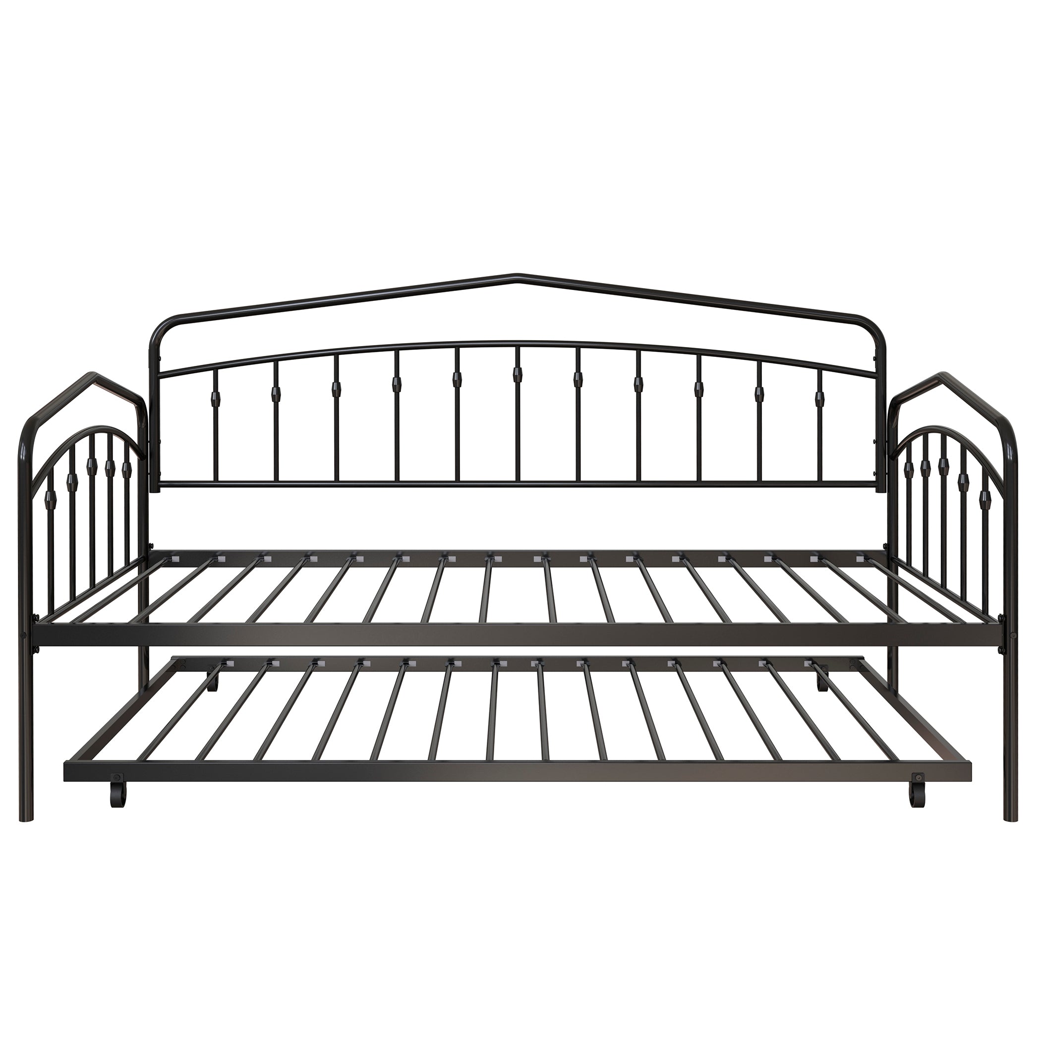 Fox twin daybed with twin trundle, Black