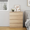 31.5-inch natural 4-drawer dresser, handle-free chest of drawers, front view