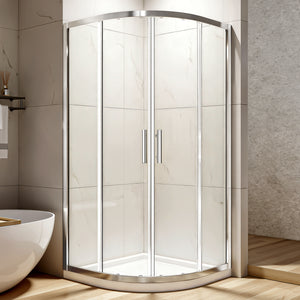 36 x 36 x 72 in Neo-Round Sliding Shower Enclosure - 36 x 36 x 72 in / Chrome view 1