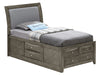 Stylish Twin Storage Bed In Modern Gray