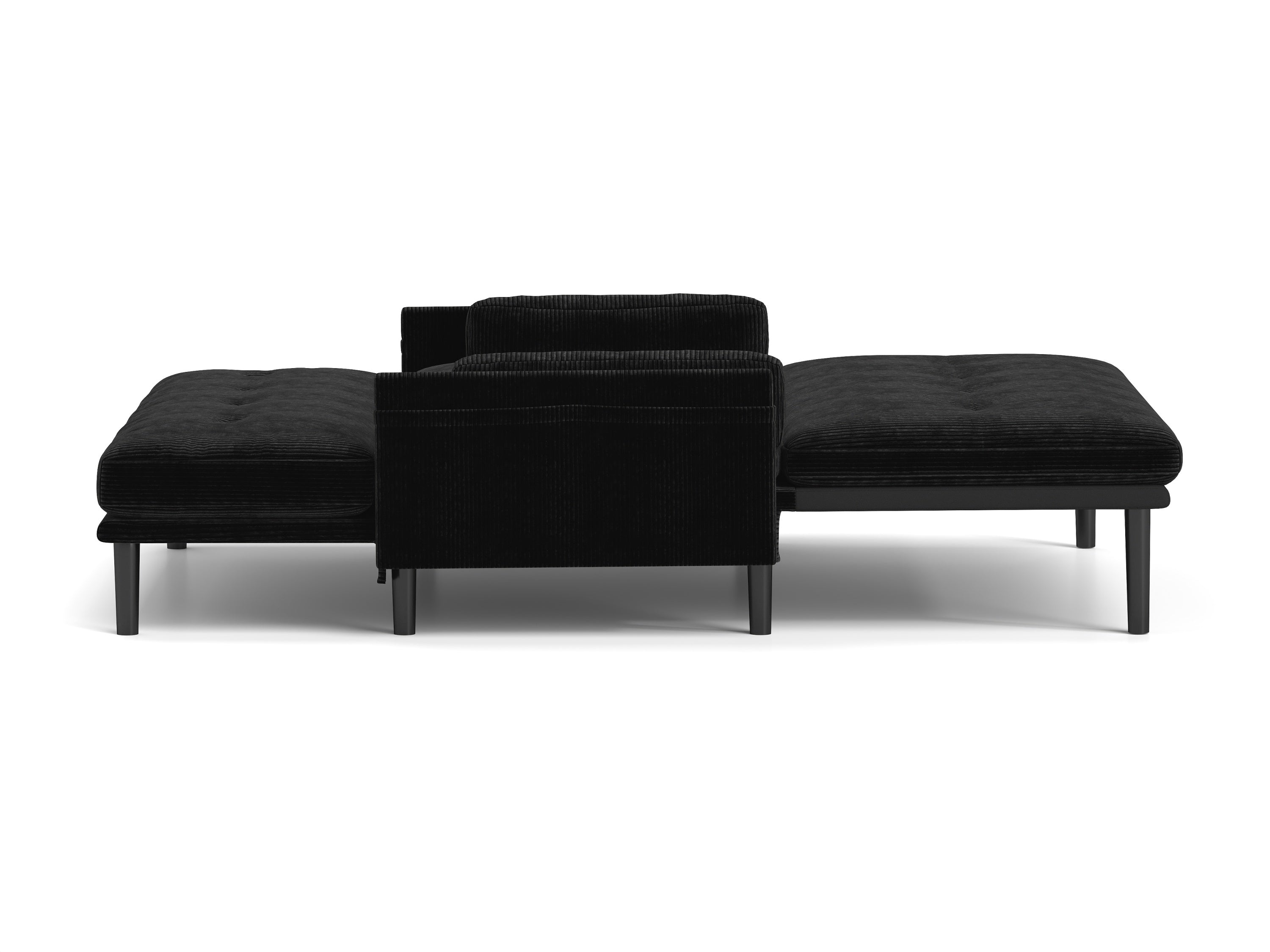 Black 2 seater sofa sleeper with recline fuction