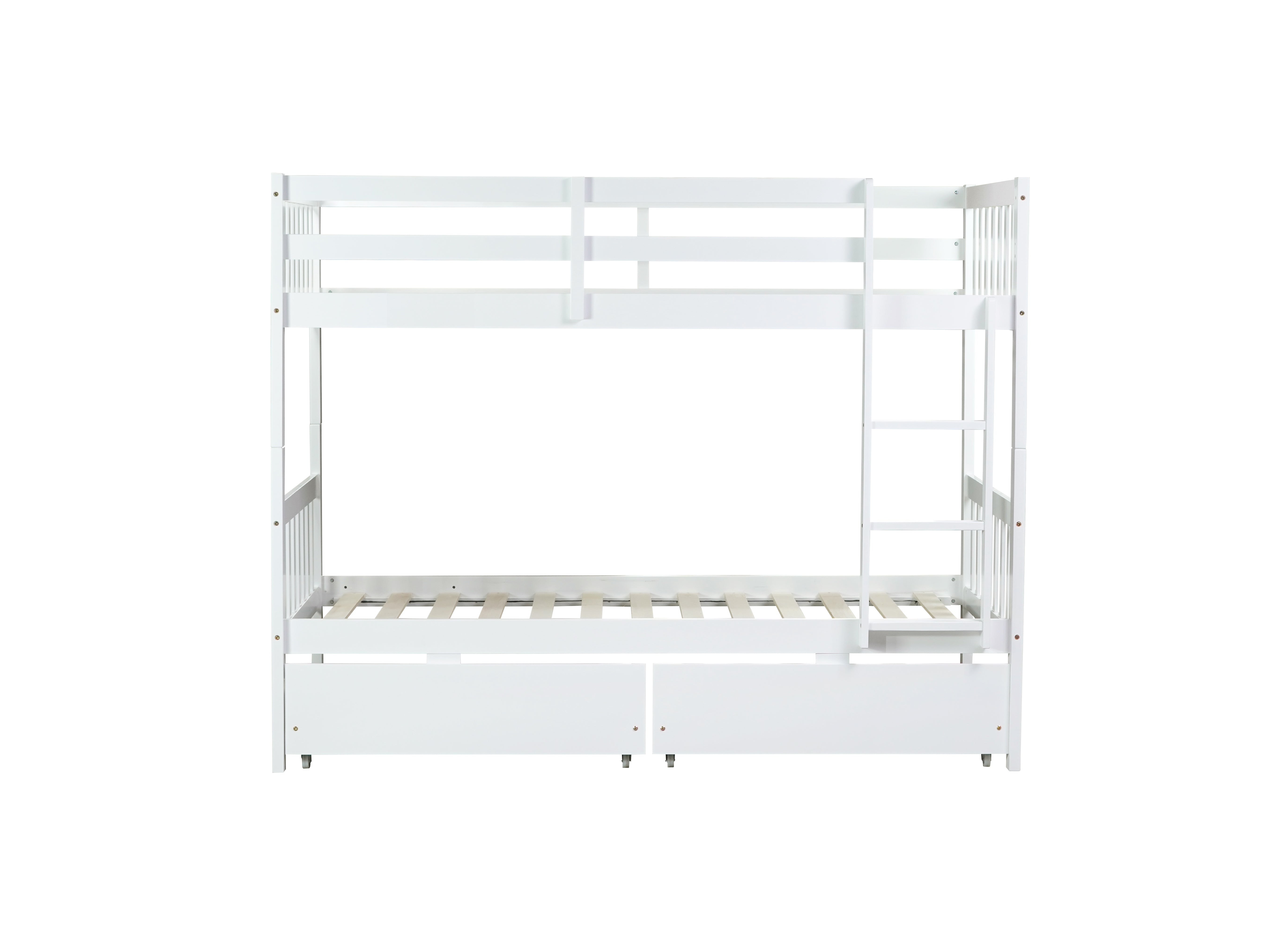 Bunk bed ladder and upper guardrail detail