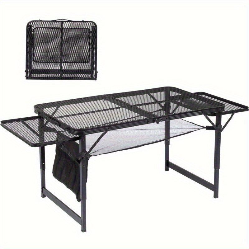 4.7 ft Portable Folding Grill Table, Outdoor Foldable Camping Table Easy to Carry