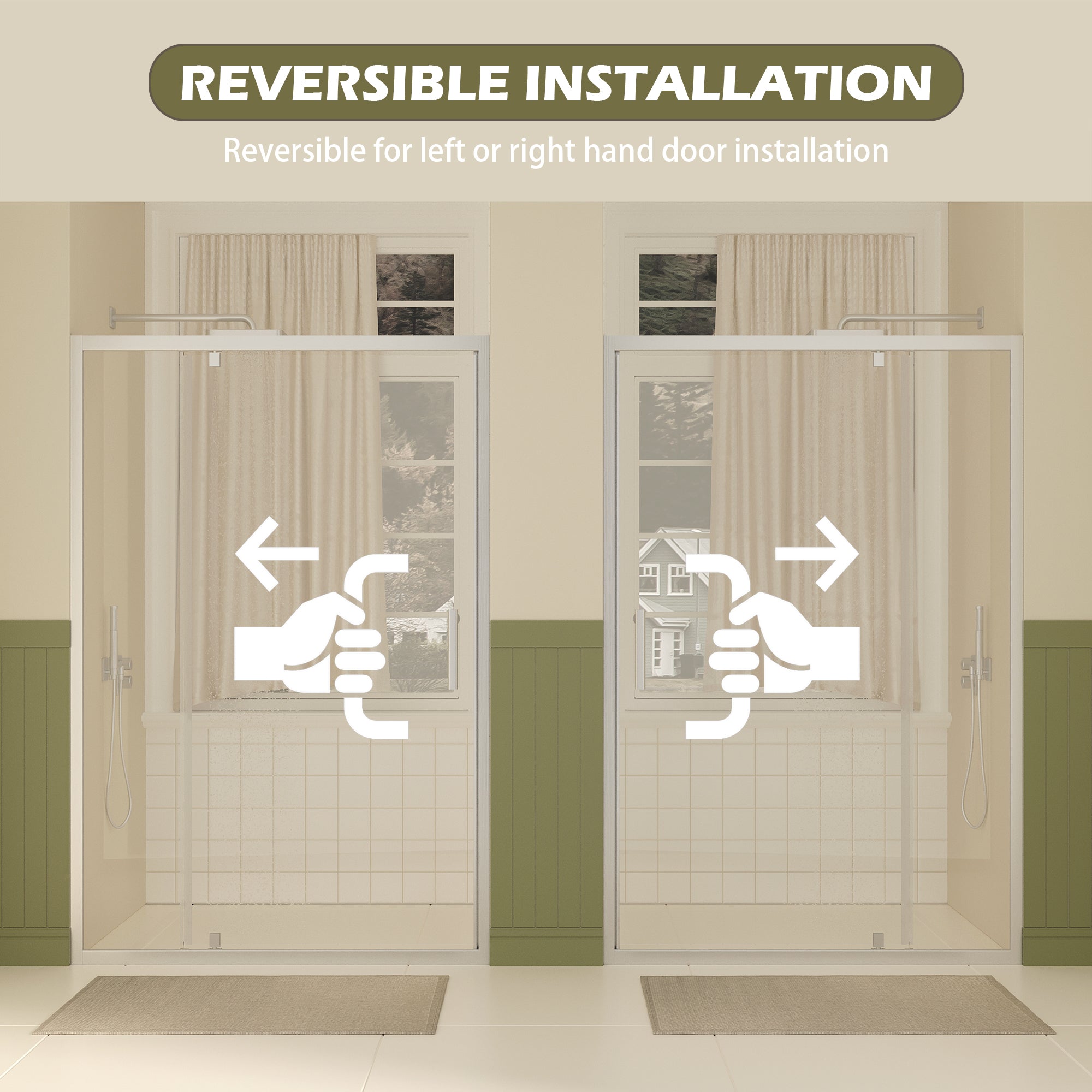 47-49 x 72 in Pivot Shower Door - 47-49 x 72 in / Brushed Nickel view 6