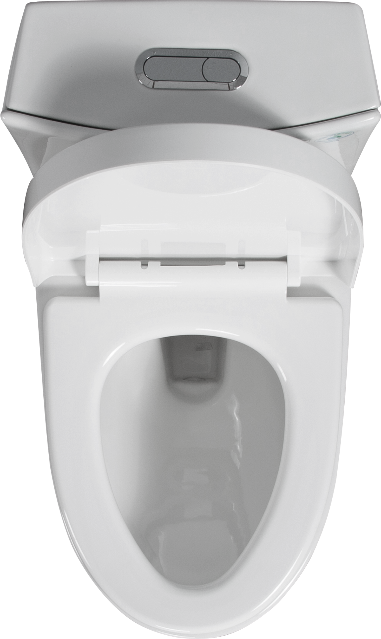 One-Piece Toilet, 1.1/1.60 GPF Water-Efficient Dual-Flush Elongated Comfort Height Floor Mounted, Standard-Size Toilet with Soft Closing Seat Included, Glossy White 23T01-GW-1