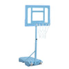 Soozier Poolside Basketball Hoop Stand, 36.5"-48.5" Height Adjustable Portable Hoop System w/ Clear Backboard & Fillable Base for Whole Family, Blue, White