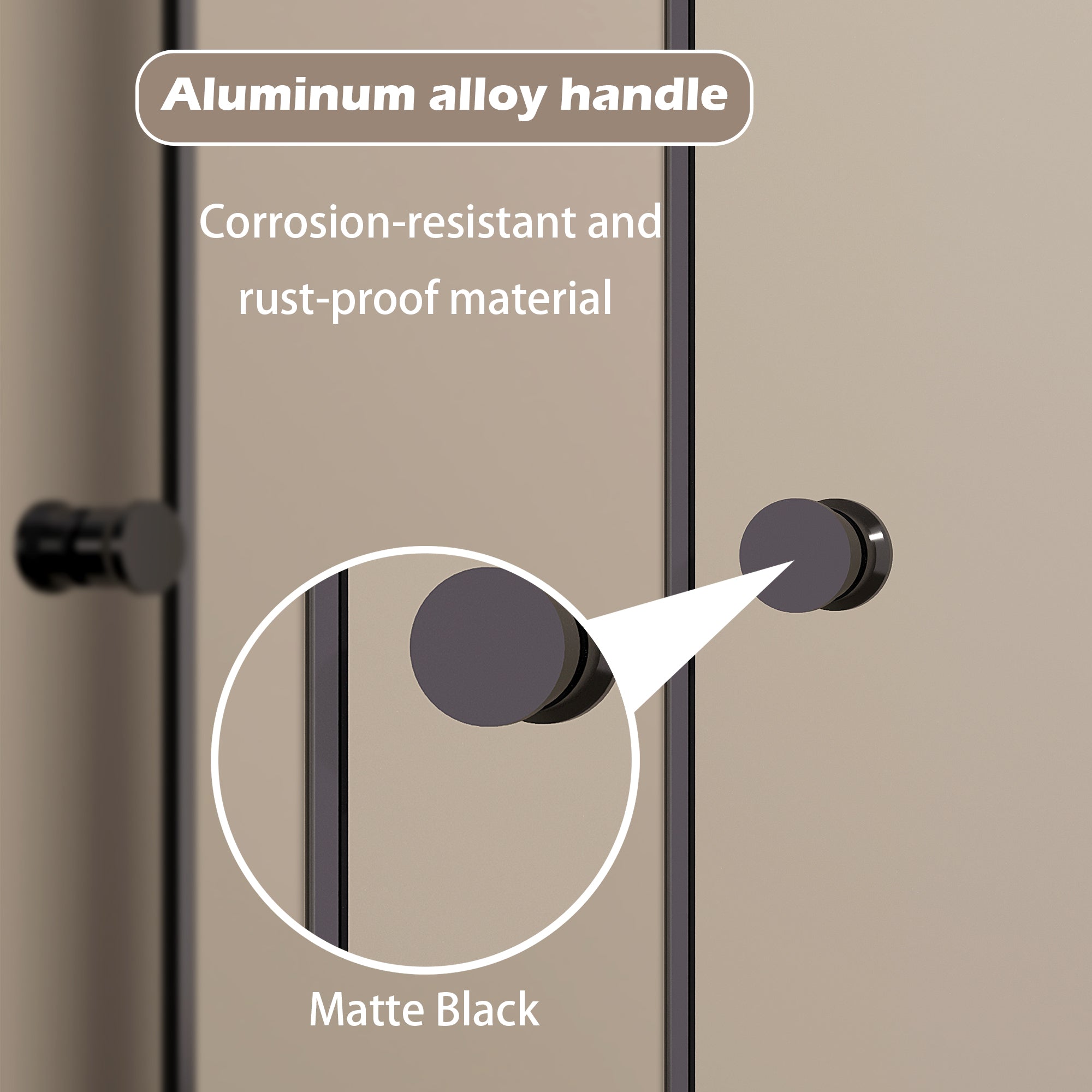 48 x 72 in Frameless Pivot Shower Door - 48 x 72 in / Matte Black view 4