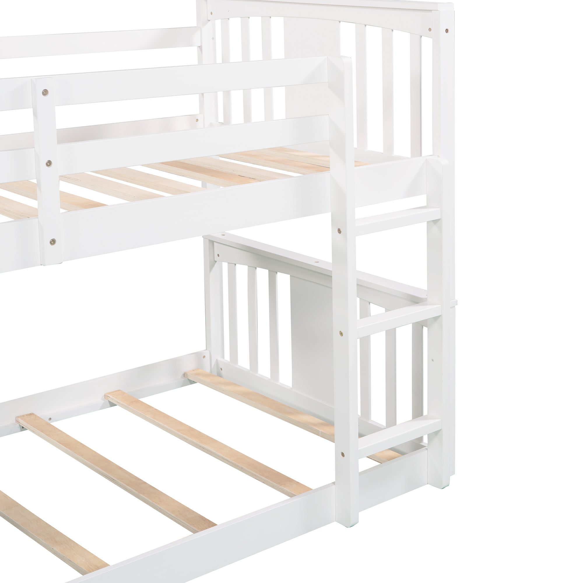 Twin Over Twin Bunk Bed with Ladder, White (Old SKU:LP000107AAK)