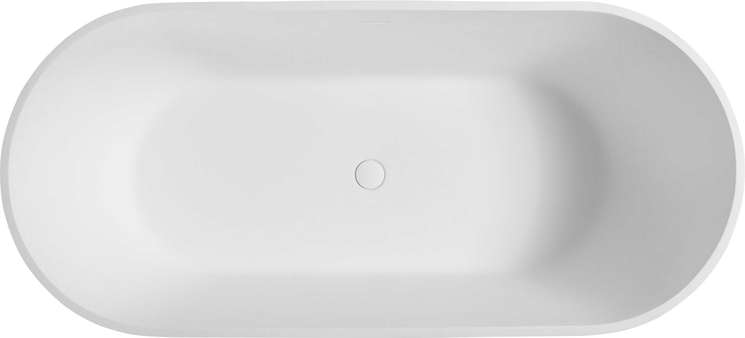 67" Luxury Handcrafted Stone Resin Freestanding Soaking Bathtub with Overflow in Matte White, cUPC Certified - 23S13-67