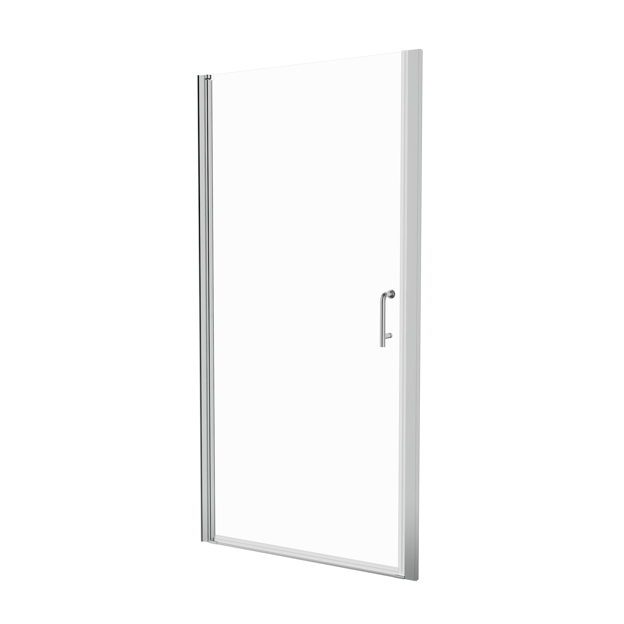 36"-38"W x 72"H Semi-Frameless Pivot Shower Door in Chrome With Clear Glass