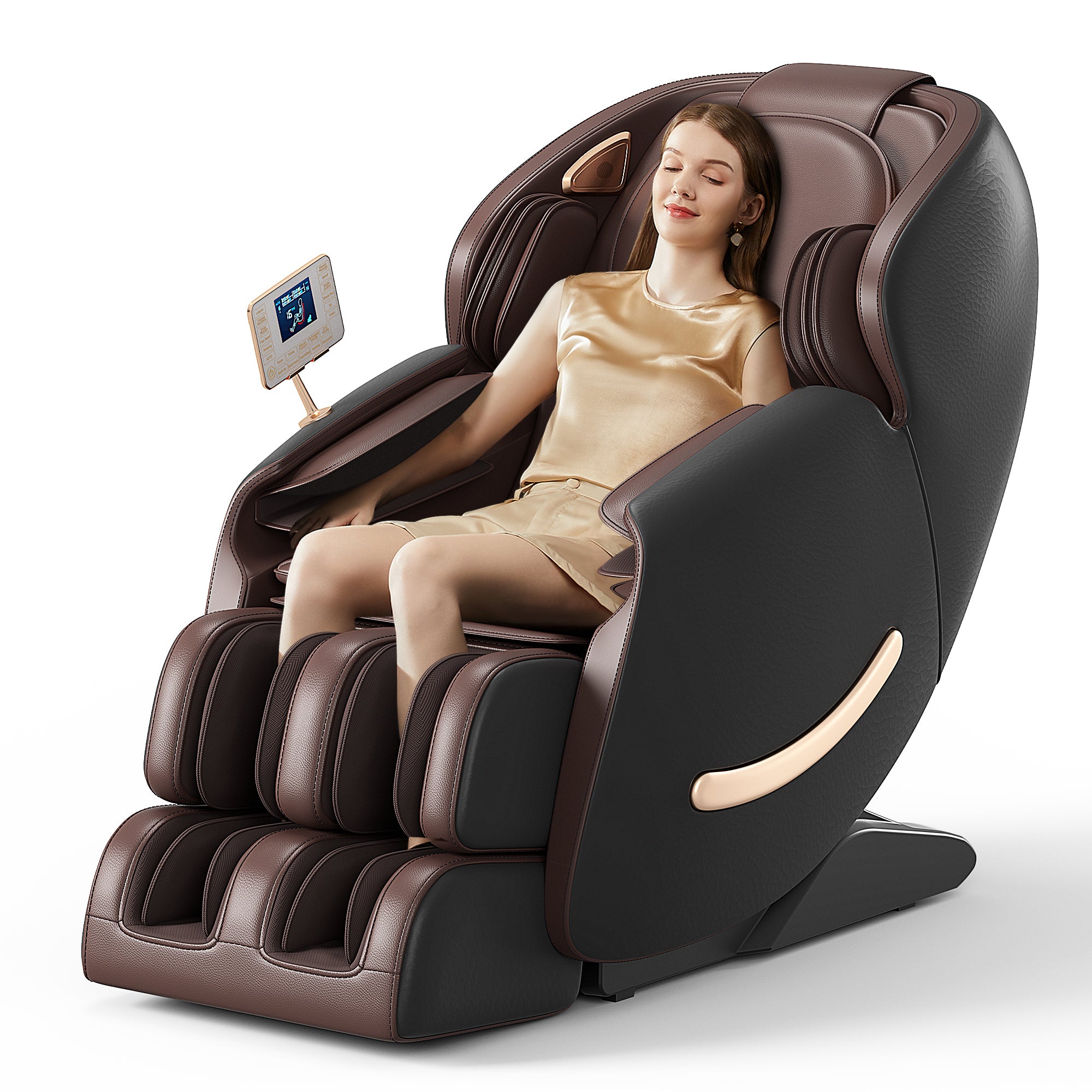 Deluxe Massage Chair, Full Body Zero Gravity Recliner with AI Voice Control, SL Track, Bluetooth, Foot Rollers, Airbags, Heating (Black)