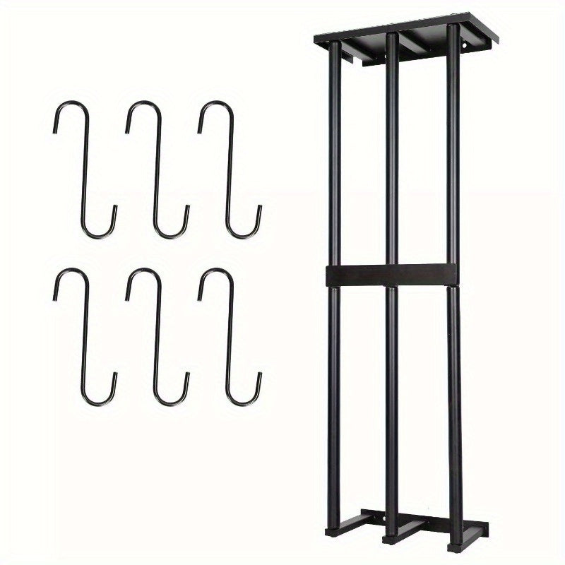 Bathroom Metal Towel Rack Holder Storage with Metal Shelves and Hooks Wall Mounted