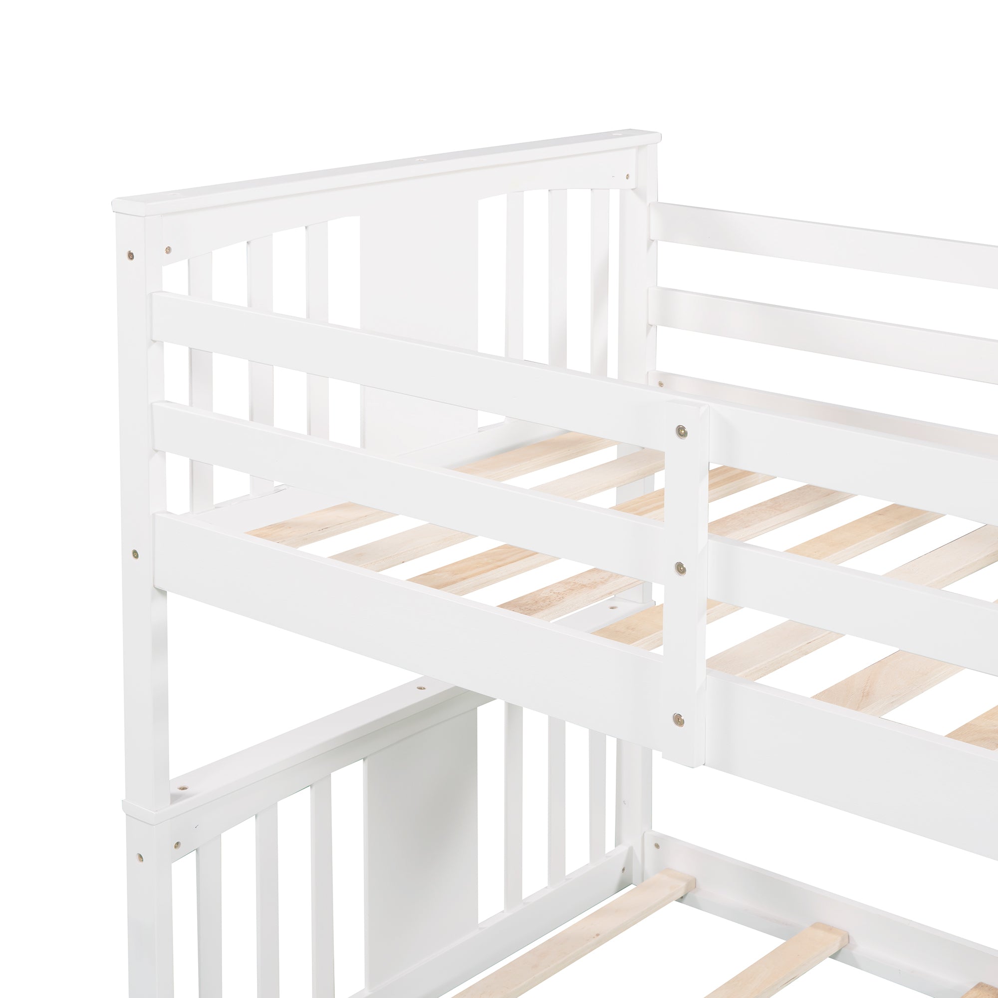 Twin Over Twin Bunk Bed with Ladder, White (Old SKU:LP000107AAK)