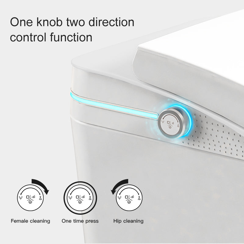 Smart Toilet with Built-in Heated Seat, Tankless Toilet with Auto Flushing, Adjustable Seat Temp, Flush Remote Control LED Digital Display, Elongated