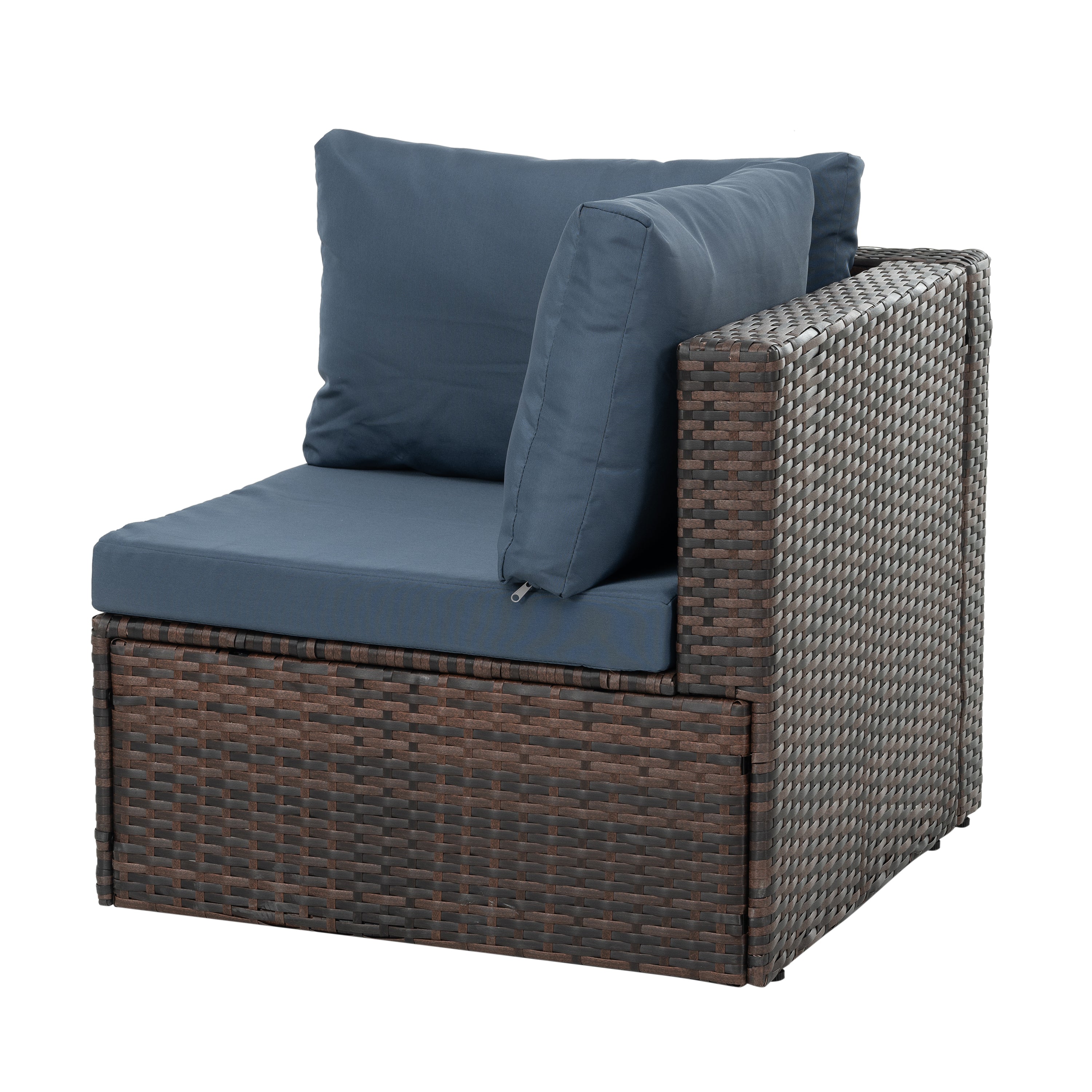 Patio Furniture, Outdoor Furniture, Seasonal PE Wicker Furniture, 5 Set Wicker Furniture With Tempered Glass Coffee Table,