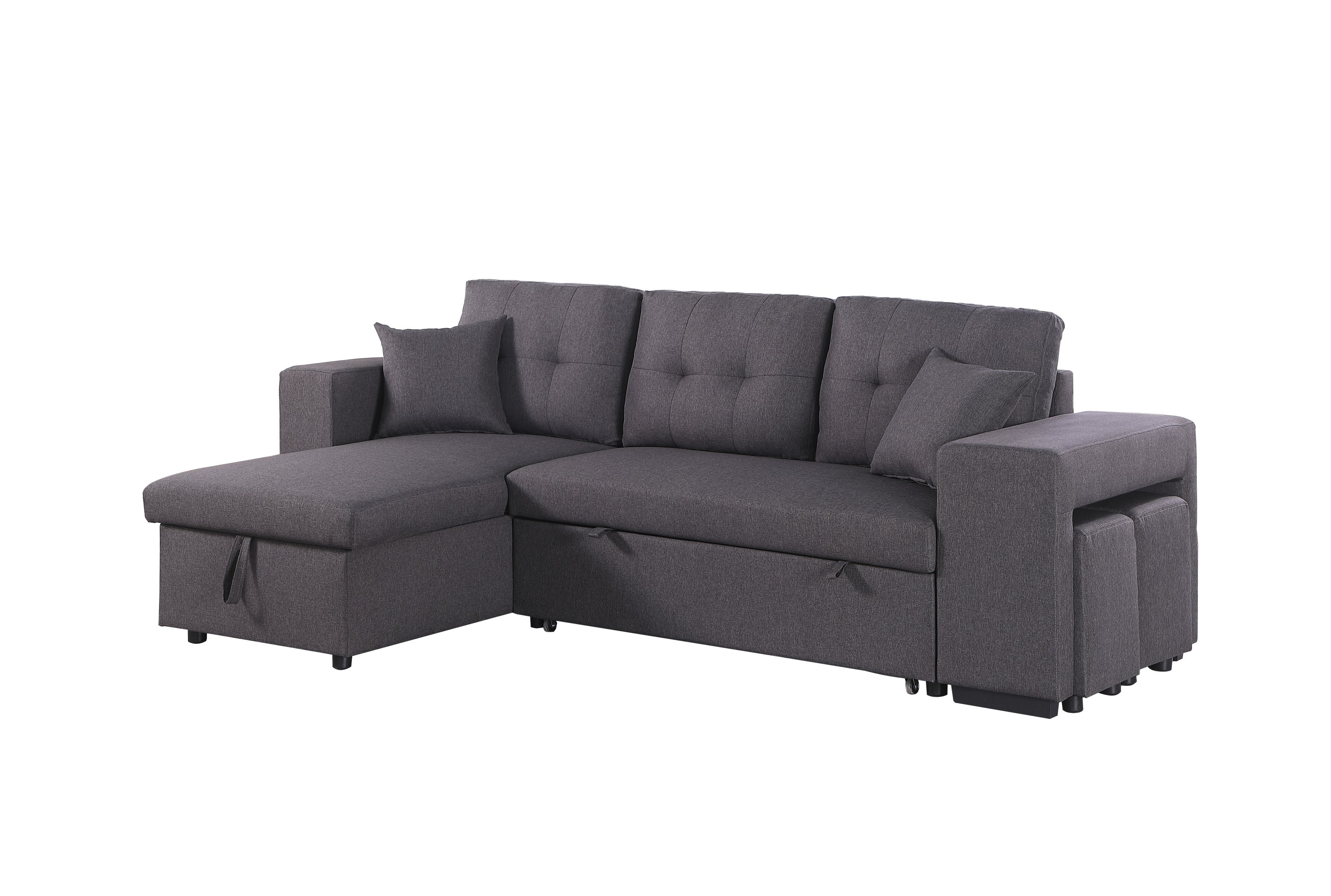 Daniel Upholstered Reversible Sectional with pull out loveseat