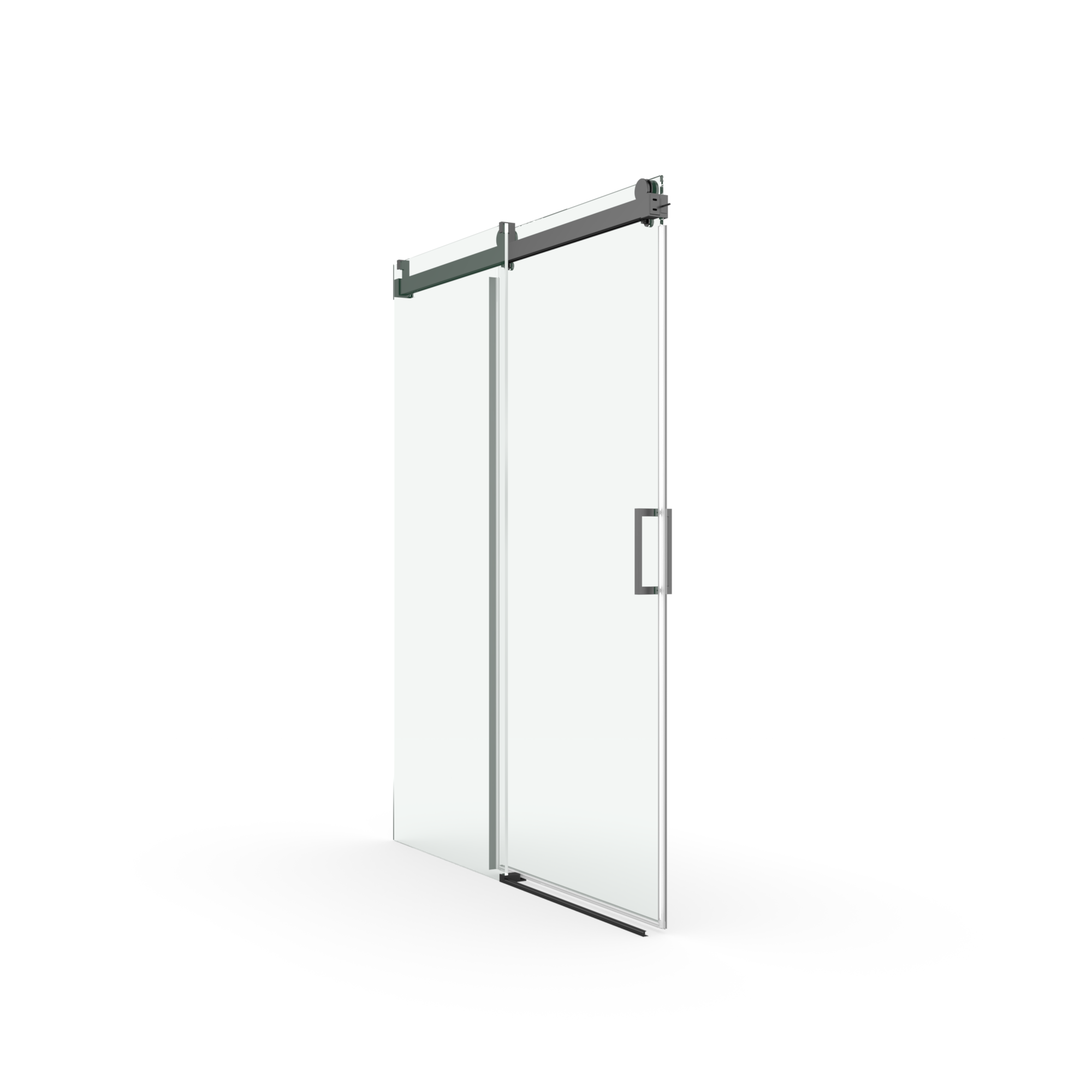 56" - 60" W x 76" H Frameless Soft-closing Single Sliding Shower Door, 3/8" (10mm) Tempered Glass with Easy-cleaning Coating, Matte Black 22D01-60MB