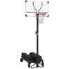 Soozier Portable Basketball Hoop, Fully Foldable Basketball Goal, 4.3-10.2ft Height Adjustable Basketball System with 4 Wheels and Extra Wide Base for Teenagers, Youth & Adults