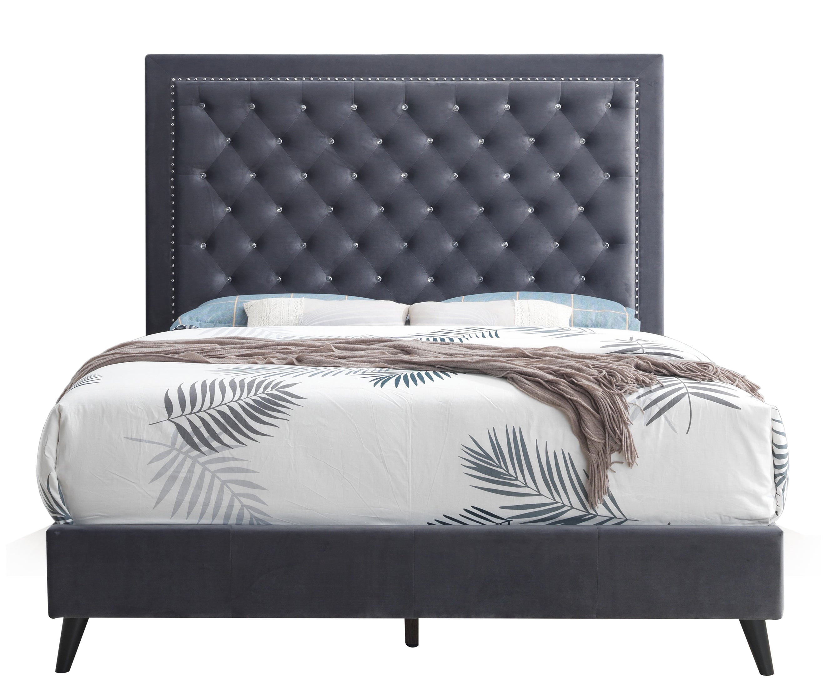 Luxurious Gray Glam King Bed