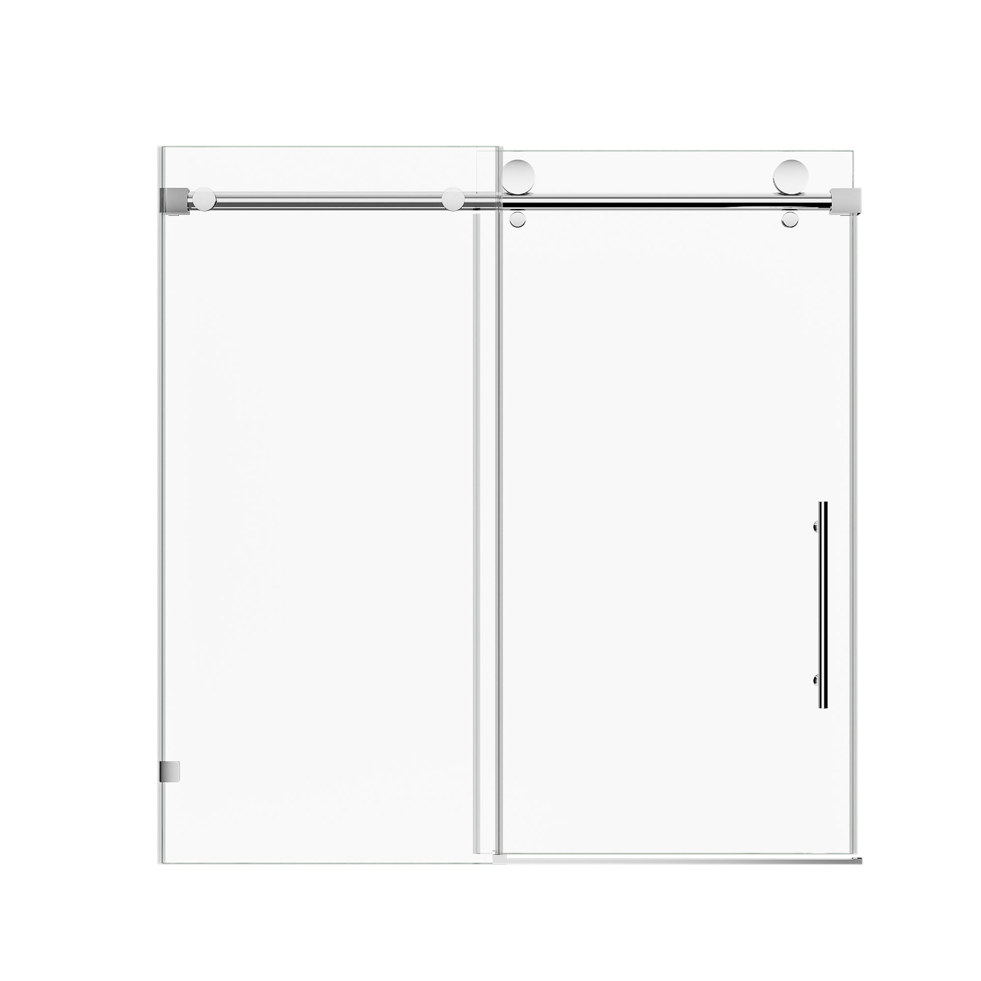 56-60 x 60 in Frameless Single Sliding Bathtub Door - 56-60 x 60 in / Chrome / 5/16 in Glass view 4