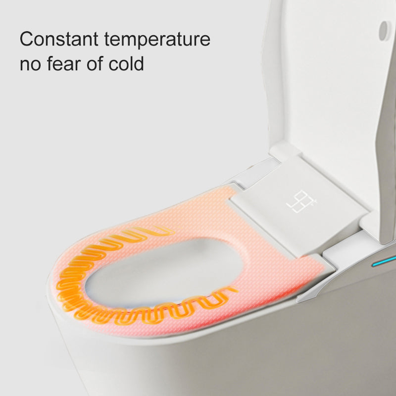 Smart Toilet with Built-in Heated Seat, Tankless Toilet with Auto Flushing, Adjustable Seat Temp, Flush Remote Control LED Digital Display, Elongated