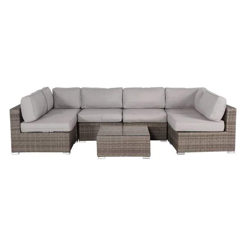 Fully Assembled Wicker Patio Sofa Set for 4 with Cushions Convenient Outdoor Seating Group