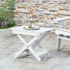 Outdoor Folding Wooden Side Table, White, 15"D x 22.75"W x 18.25"H