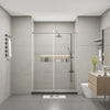 Frameless Shower Doors 60" Width x 76"Height with 3/8"(10mm) Clear Tempered Glass, Brushed Nicel Finish